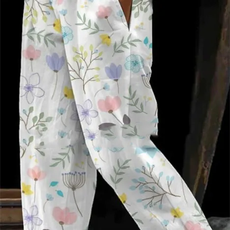 Women's All match Elastic Waist Slimming Digital Printed Trousers Picture 9 - Shop at LoveMi