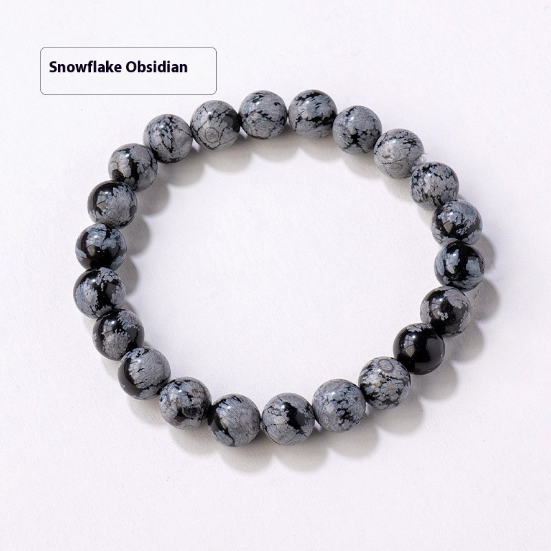 8mm Snowflake Obsidian