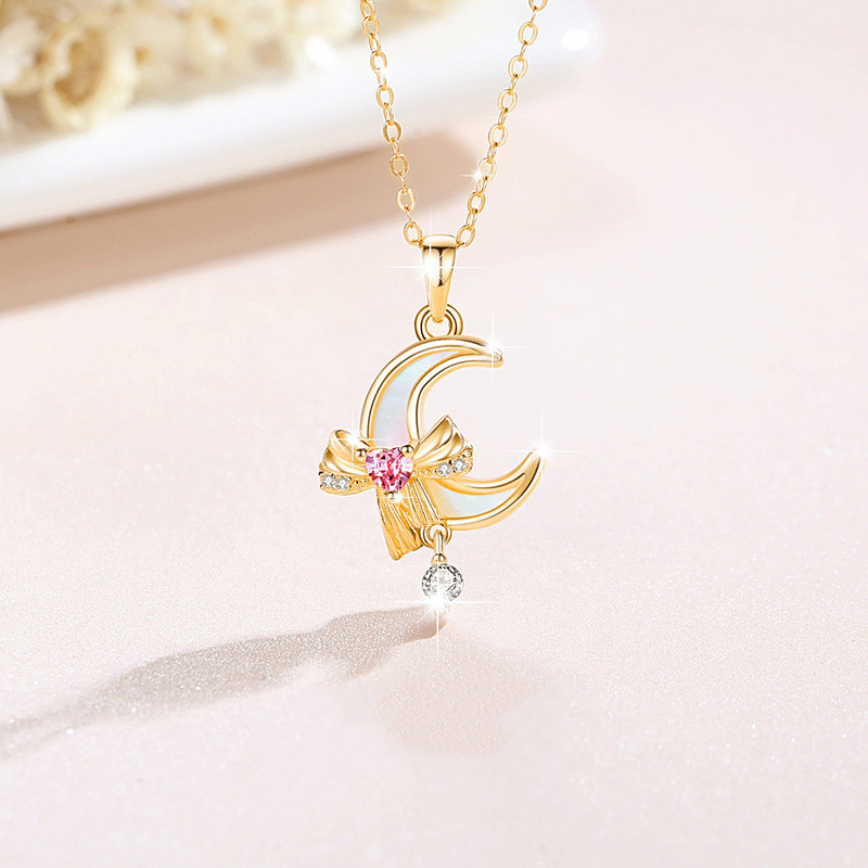 Bow Titanium Steel Necklace Female Special-interest Design