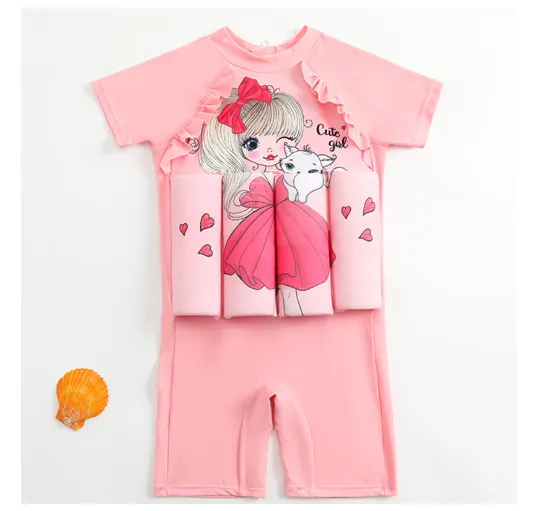 Buoyancy Swimsuit Sun Protection One piece Swimming Pool Early Education Floating Clothes Meow Princess Xxl - Shop at LoveMi