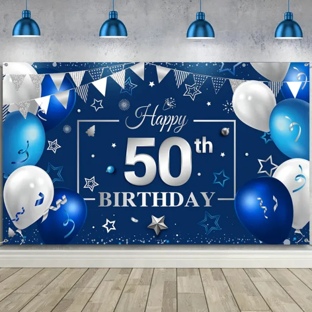 Birthday Banners Photograph Background Cloth Blue - Shop at LoveMi