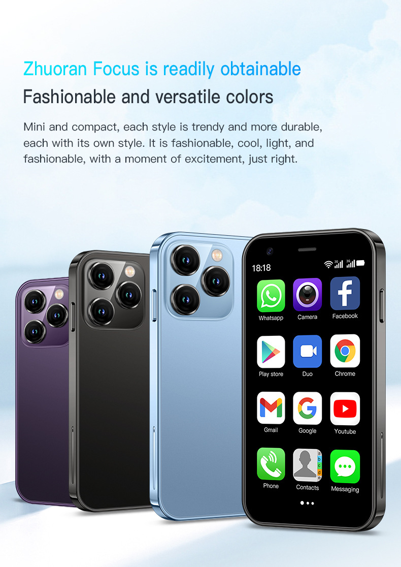 S23PRO & XS15 Mini Smart Small Mobile Phone 30 Screen 2G 16G Android 3G Network WIFI