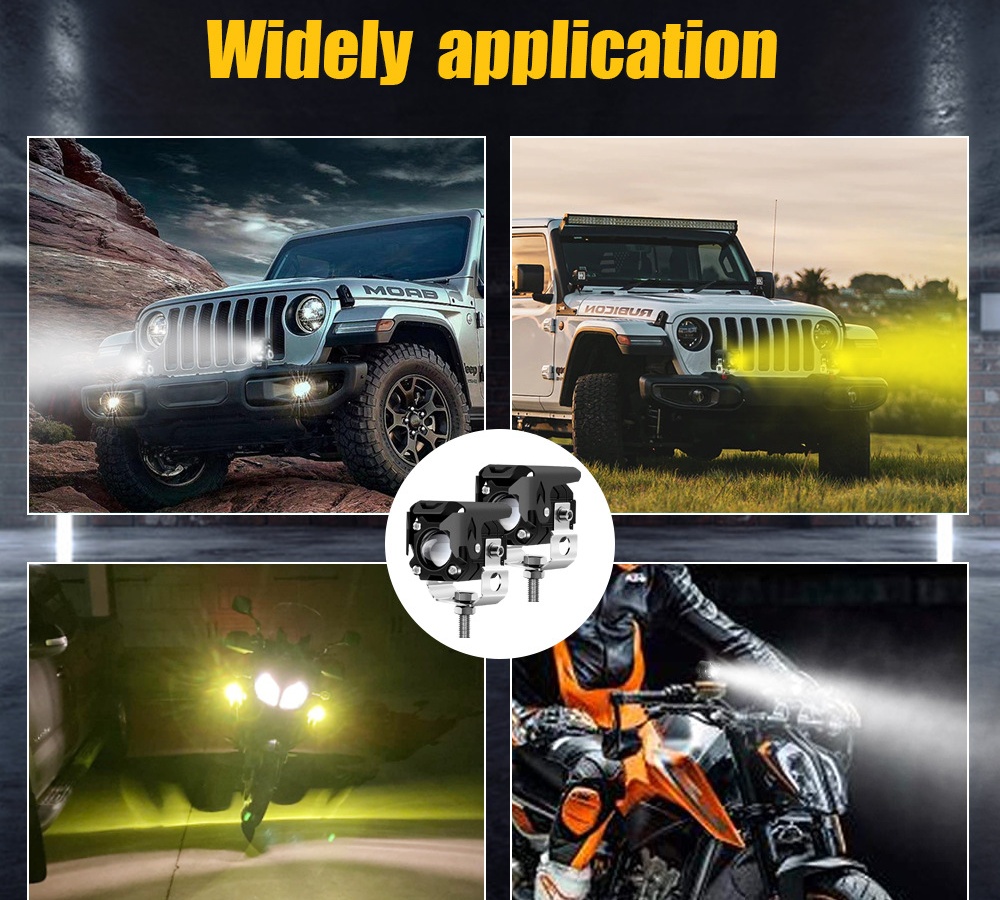 Led Lights Dual Light External Electric Motorcycle Spotlights