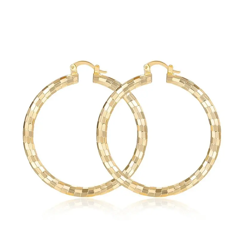 European And American Minimal Art Design Circle Shape Electroplating 18K Gold