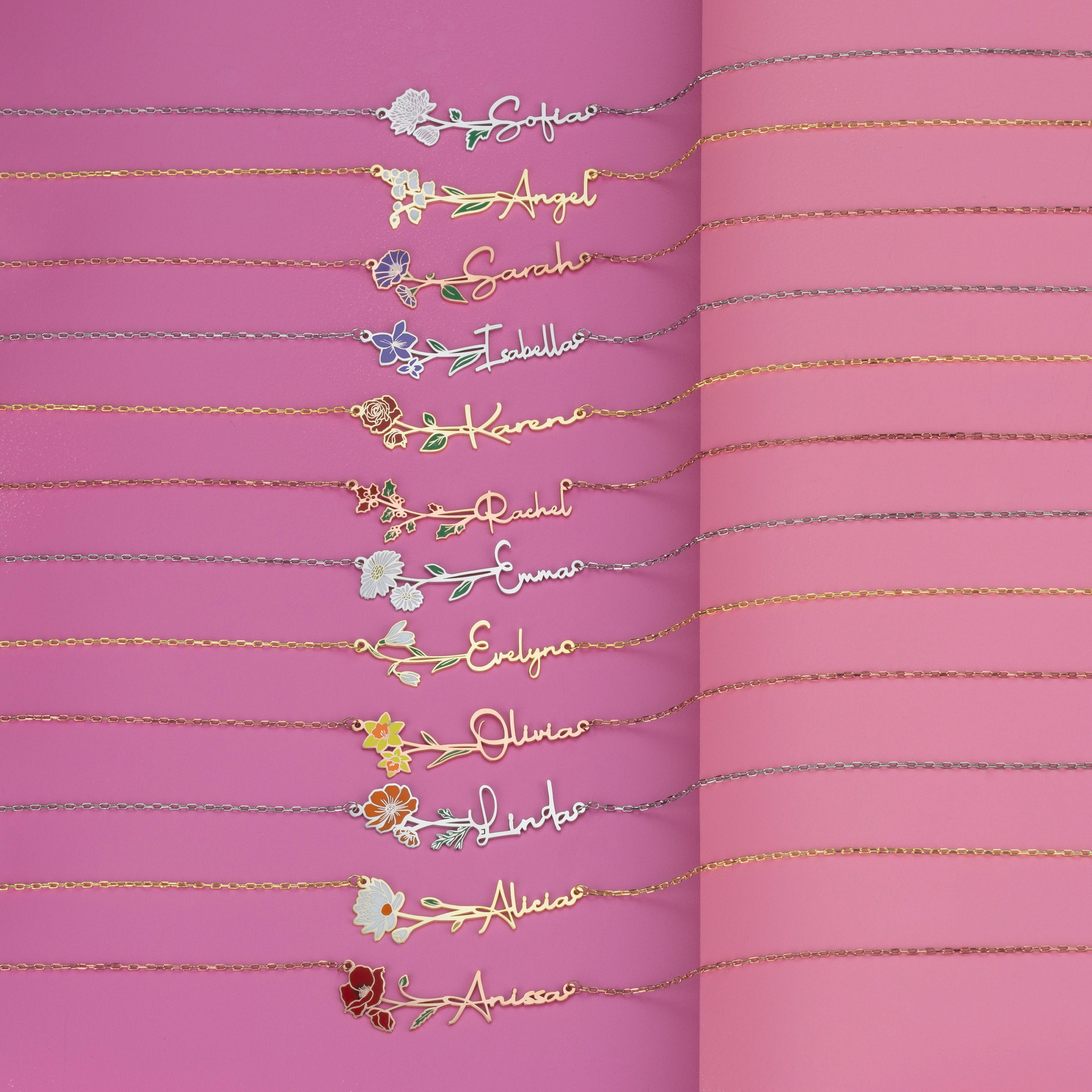 Stainless Steel English Letter Name Necklace