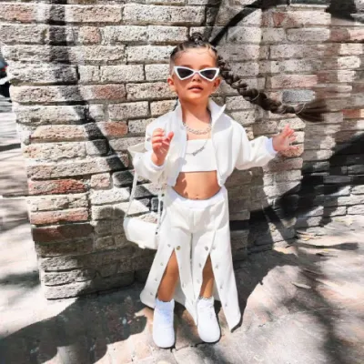 Girls' American-style High Street Breasted Wide-leg Pants Jacket Suits Ins