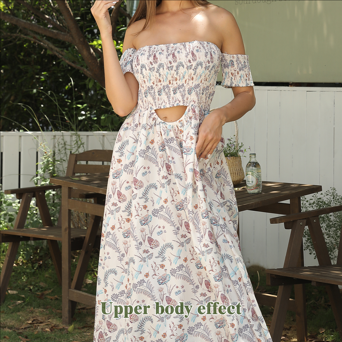 Off-Shoulder Floral Dress for Women. Size Information: size：M ,L,XL,XXL Note： 1. Asian sizes are 1 to 2 sizes smaller than European and American people. Choose the larger size if your size between two sizes. Please allow 2-3cm differences due to manual me