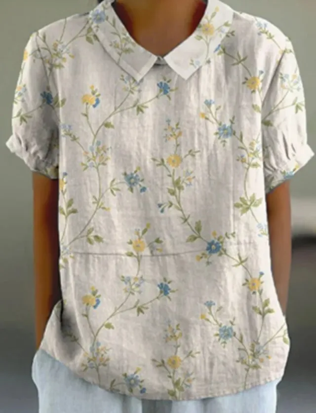 Women's Loose Printed Crew Neck Top Style 1 - Shop at LoveMi