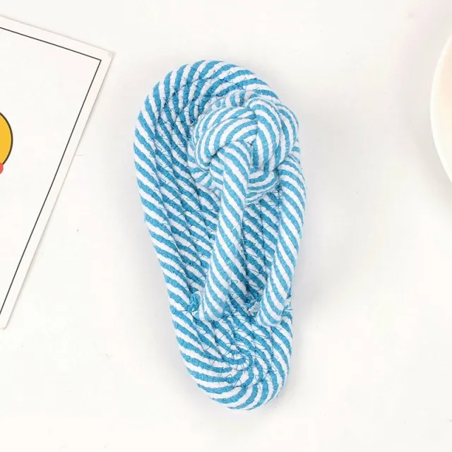 Pet Multi color Cotton Rope Toys Molar Striped Blue 17Cm - Shop at LoveMi