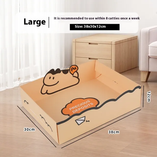 Portable Folding Semi open Thickened Disposable Litter Box Litter Box Large G07 - Shop at LoveMi