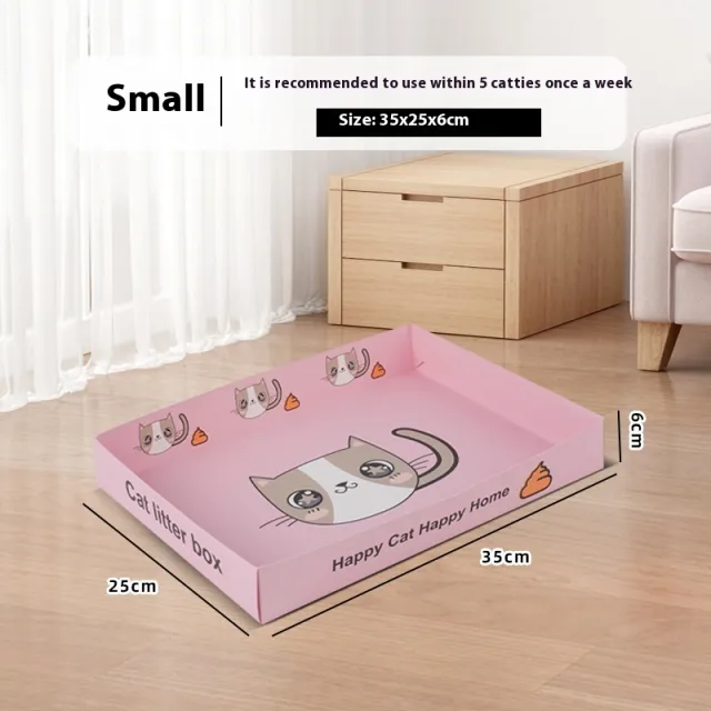 Portable Folding Semi open Thickened Disposable Litter Box Litter Box Small Size F6 - Shop at LoveMi