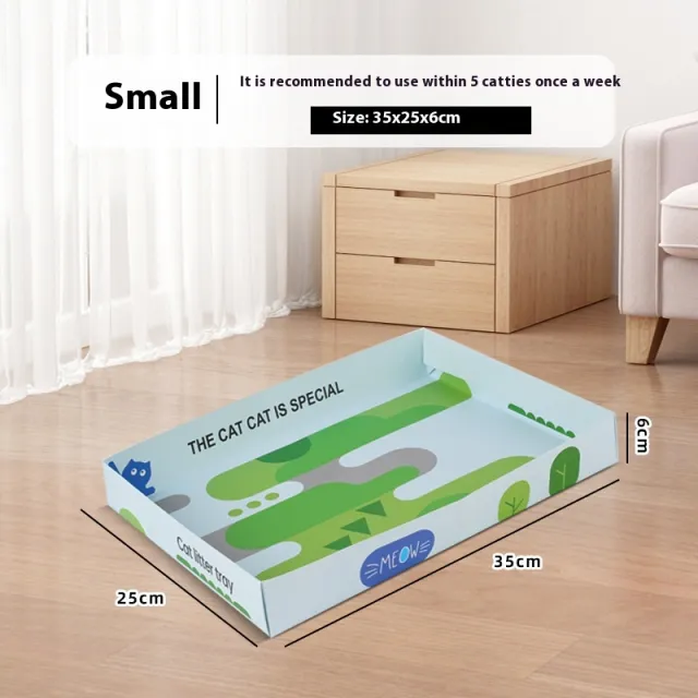 Portable Folding Semi open Thickened Disposable Litter Box Litter Box Small Size B02 - Shop at LoveMi
