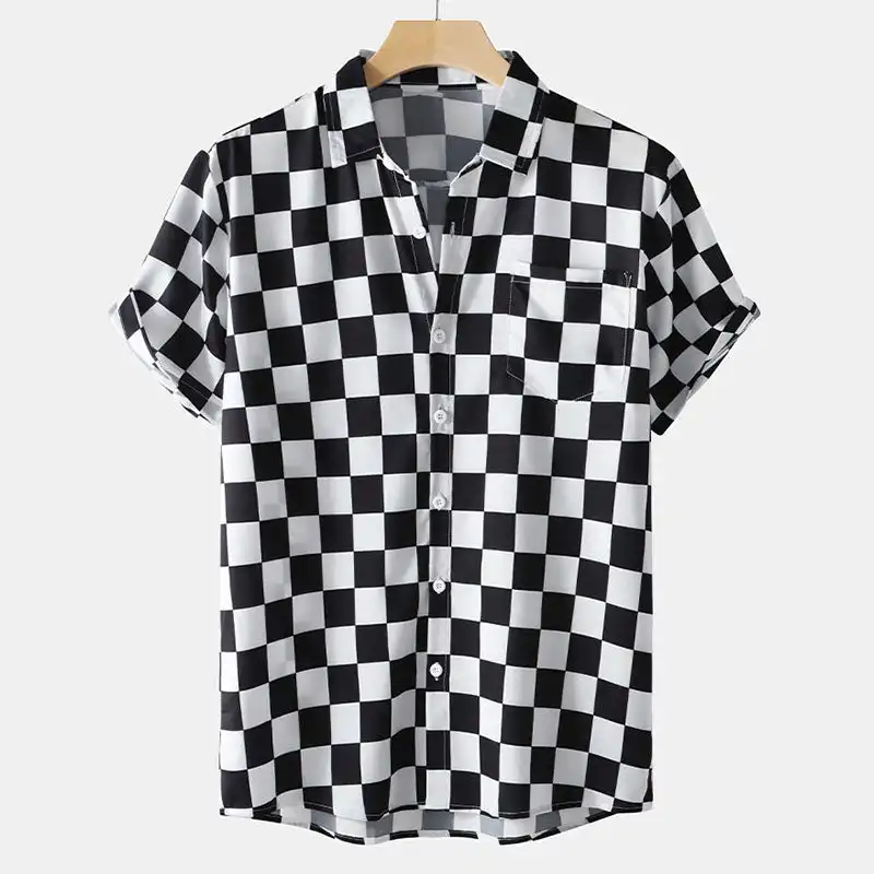 New Short-sleeved Shirt Hawaiian Vacation 3D Printed Casual All-matching