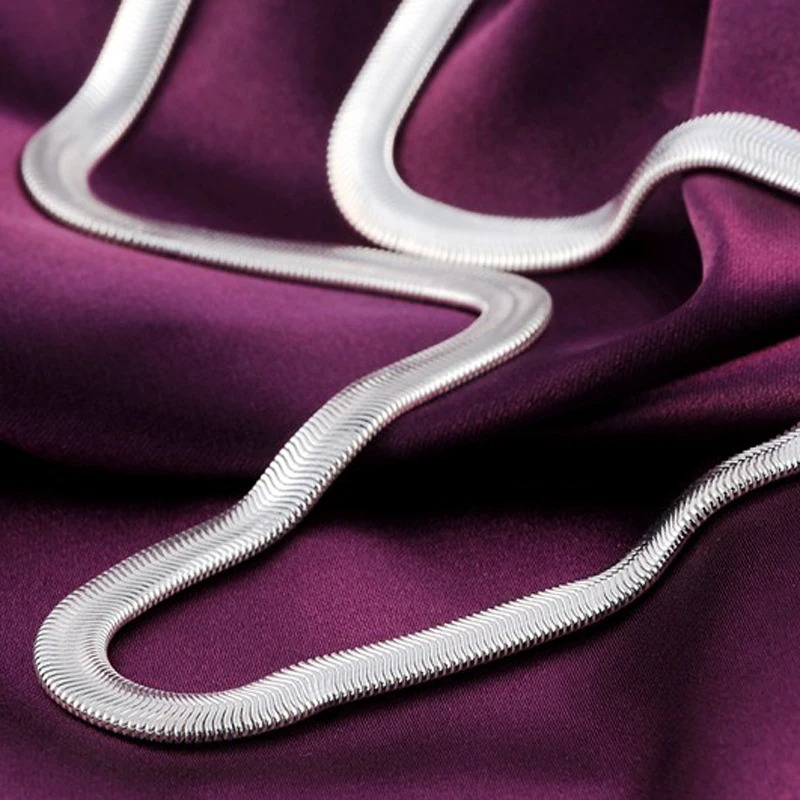 Flat Snake 6MM Soft Snake Bone Popular Silver Jewelry