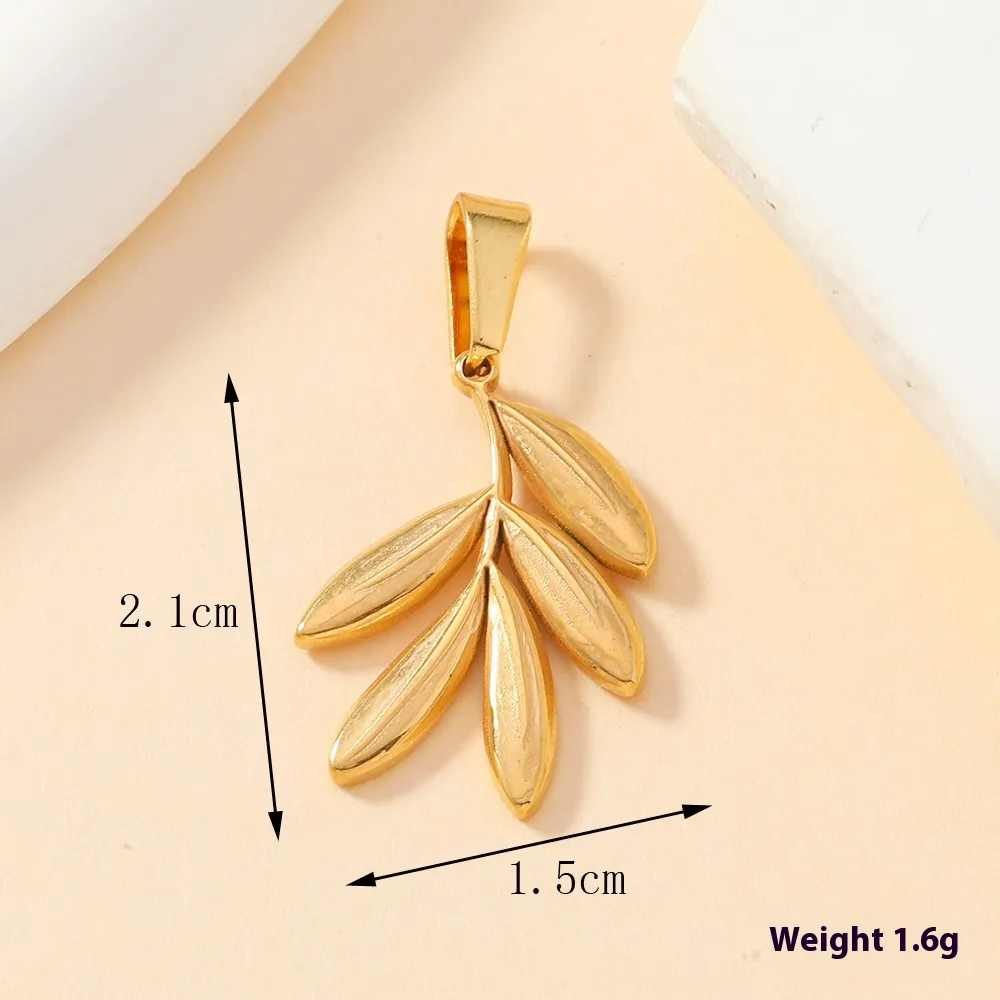 Single Pendant Fashion Personality Stainless Steel Casting Ornament Wheat Pendant Geometric Hollow Square Necklace DIY Accessories - 296 Models