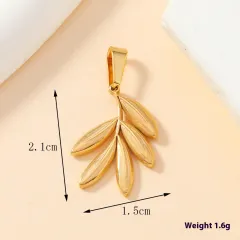 Single Pendant Fashion Personality Stainless Steel Casting Ornament Wheat Pendant Geometric Hollow Square Necklace DIY Accessories - 296 Models - View 1