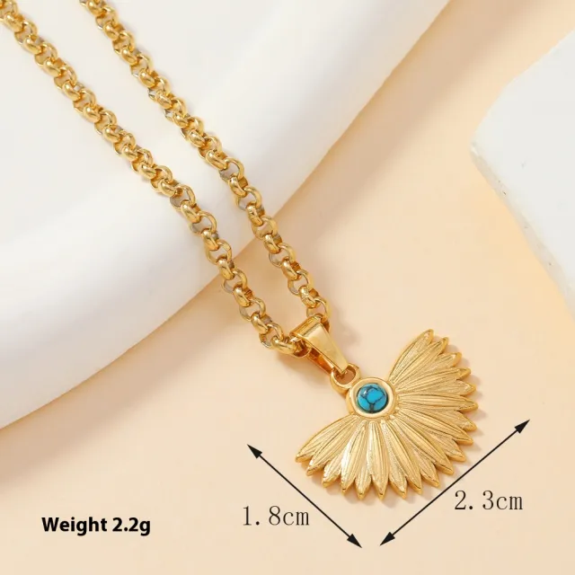 Single Pendant Stainless Steel Casting Hand Accessories Turquoise 360 Style - Shop at LoveMi