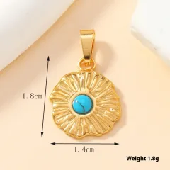 Single Pendant Stainless Steel Casting Hand Accessories Turquoise - 355 Models - View 1