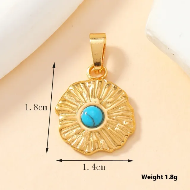 Single Pendant Stainless Steel Casting Hand Accessories Turquoise 355 Models - Shop at LoveMi