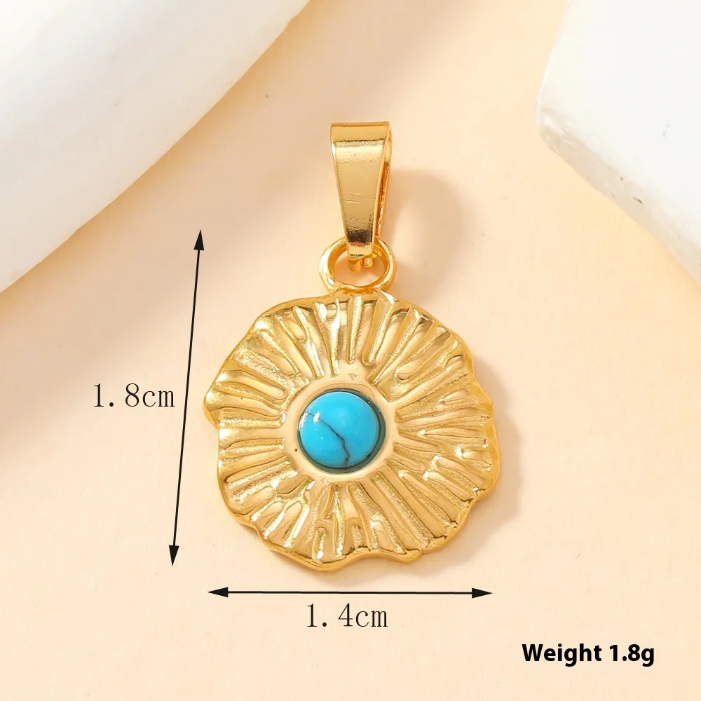 Single Pendant Stainless Steel Casting Hand Accessories Turquoise - 355 Models