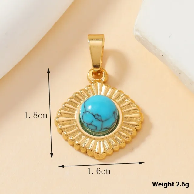 Single Pendant Stainless Steel Casting Hand Accessories Turquoise 353 Models - Shop at LoveMi