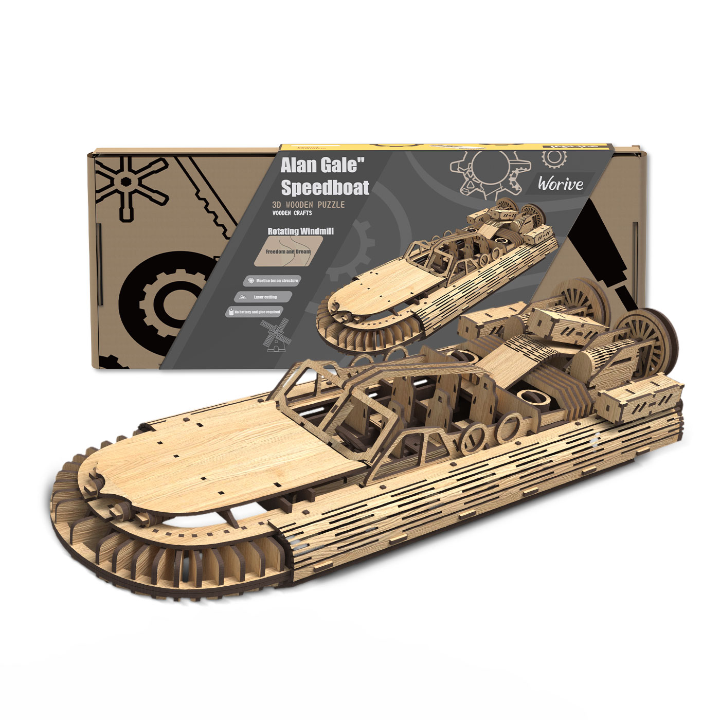 Allengrad Speedboat Shape Puzzle Toy. Image of speedboat shape puzzle toy.
