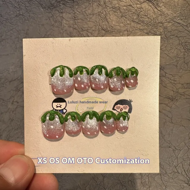 Shiny Strawberry Wearing Nail Patch Sparkling Strawberry - Shop at LoveMi