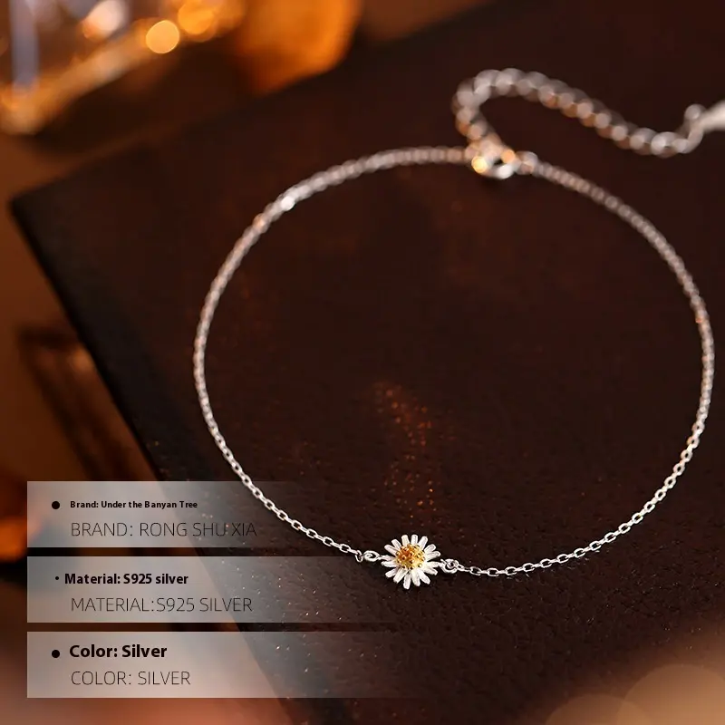 S925 Silver Mori Style Anklet Female Pastoral