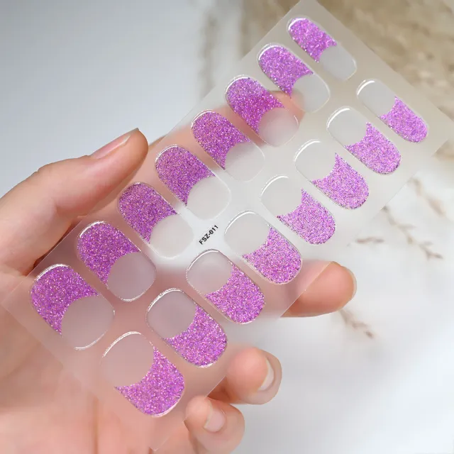 French Glitter Uv Gel Nail Stickers Waterproof And Durable Nkfsz011 - Shop at LoveMi