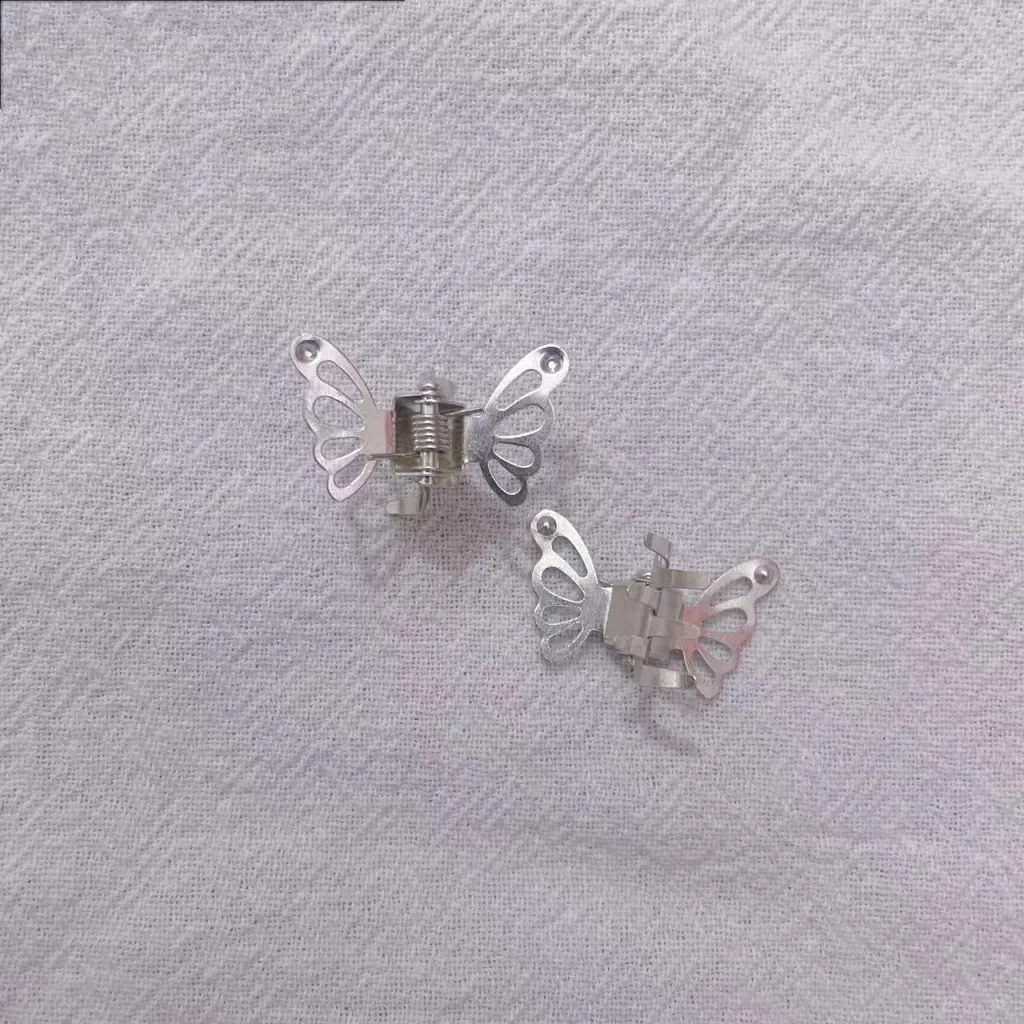 Metal Butterfly Small Jaw Clip Side Bangs Hair Clip For Broken Hair - 2Cm Small Butterfly White K
