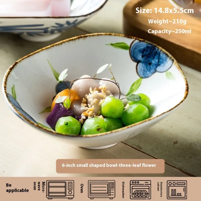 Sashimi Swing Plate Special shaped Ingot Shallow Mouth Bowl Small Size Flowers - Shop at LoveMi