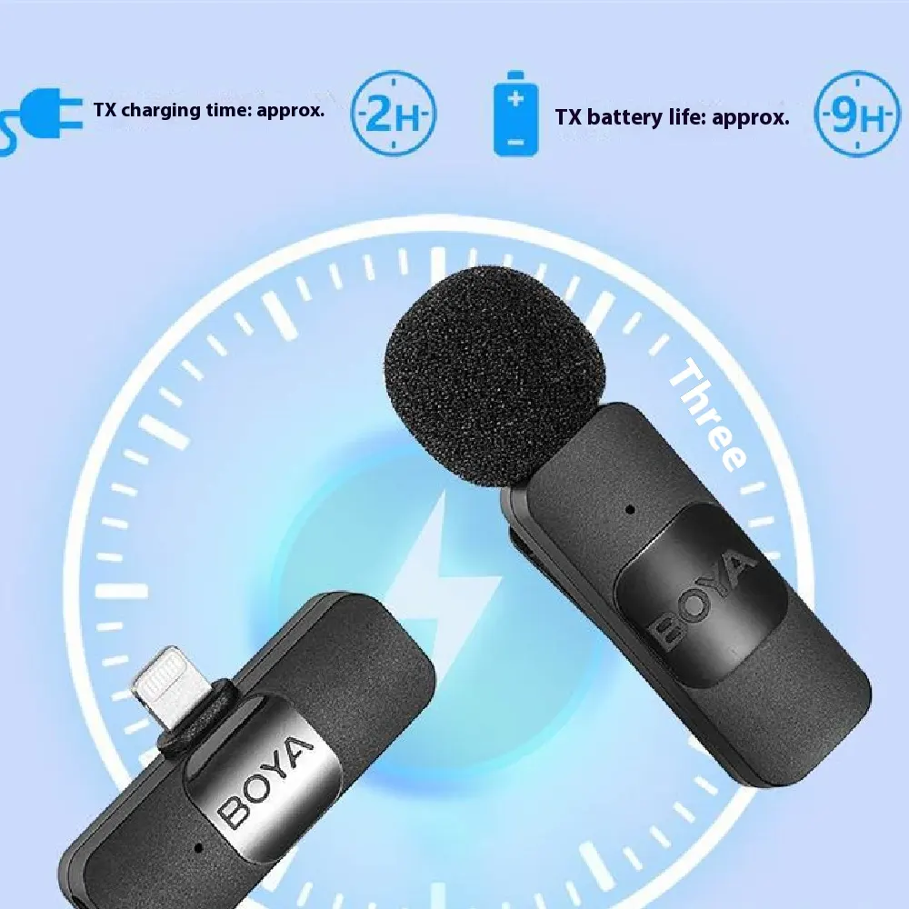 Wireless Microphone Collar Clip Mobile Live Shooting Video Recording