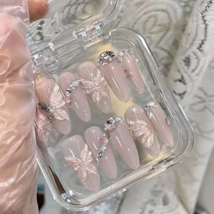 Spring And Summer Ice Transparent Three-dimensional Butterfly Carved Wear Nail - Submarine Butterfly