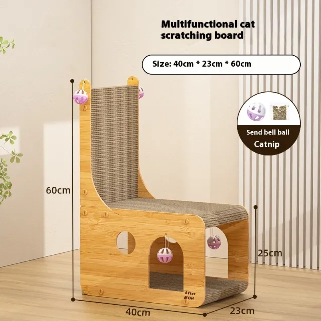 Corrugated Paper Scratch resistant Multifunctional Cat Scratch Board Cat Nest Original Color Chair Style - Shop at LoveMi