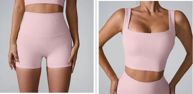 Quick drying Fitness Vest One piece Back Hollow Shockproof Yoga Clothes Cows Milk Rose Pink Suit - Shop at LoveMi