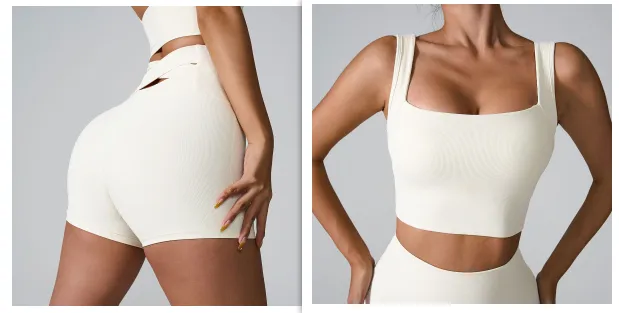 Quick drying Fitness Vest One piece Back Hollow Shockproof Yoga Clothes Milk White Suit - Shop at LoveMi