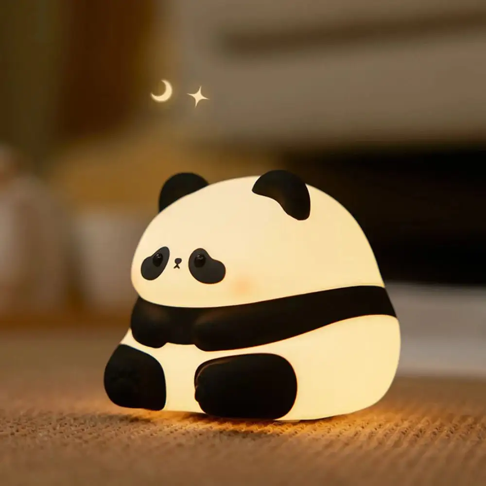 Panda Night Lights For Kids Cute Animal Silicone Timing Rechargeable Lamp Cartoon Panda Bedroom Decoration Kids Boys Girls Gift – image 9