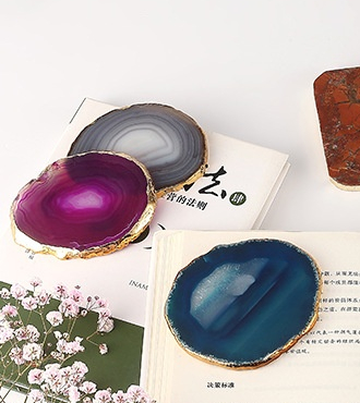 Grey Agate Slices Coaster