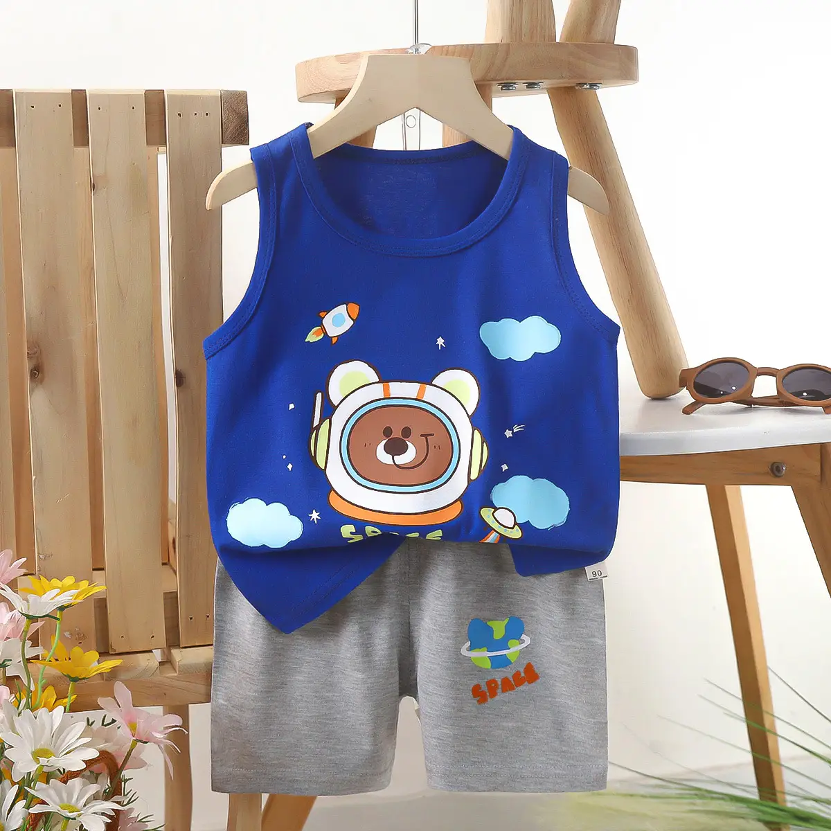 Children's Vest Suit Summer Pure Cotton New