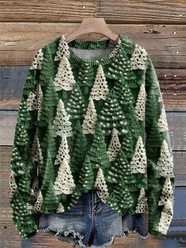 Women's Christmas Street Trend Round neck Shirt 2Style Xl - Shop at LoveMi