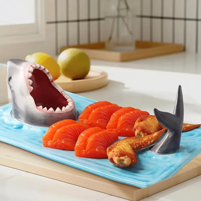 Internet Celebrity Seaside Shark Ceramic Plate Dumpling Meal Kitchen