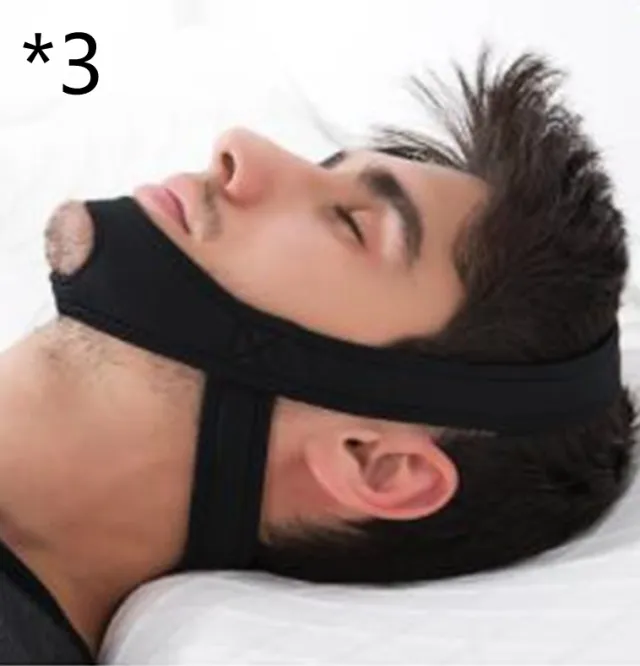 Snore Chin Strap Black 3Pcs - Shop at LoveMi
