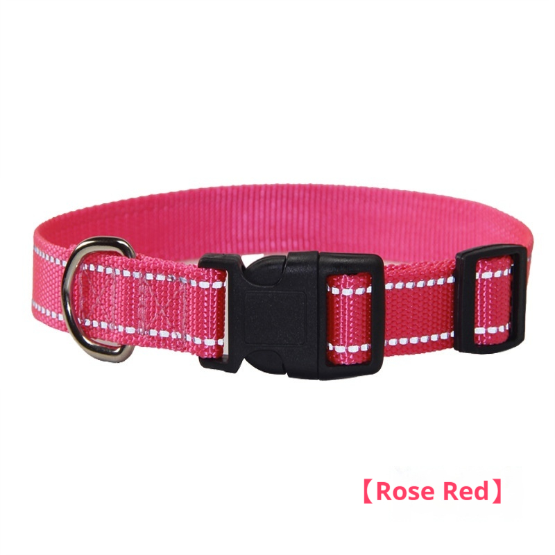 Collar Reflective Rose Red