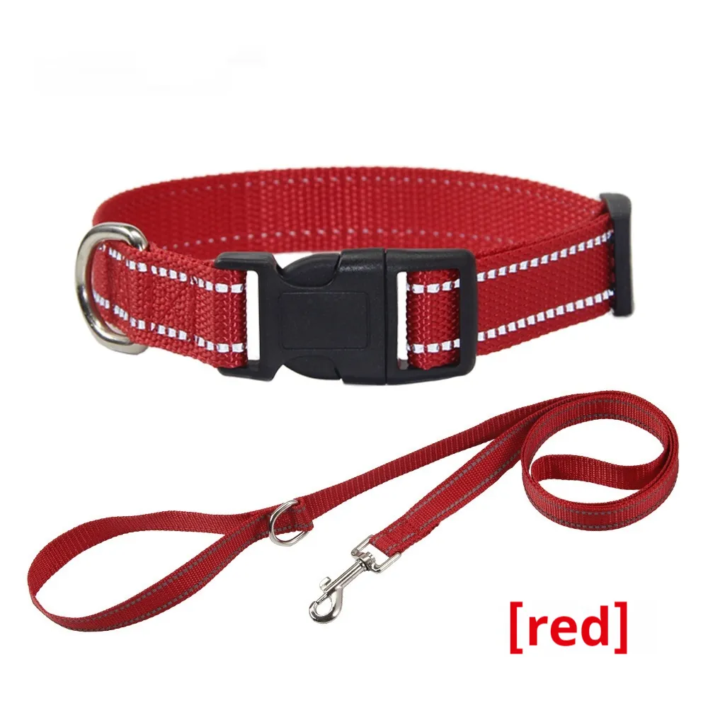 Reflective Dog Collar Outdoor Hand Holding Rope - Rope Collar Red