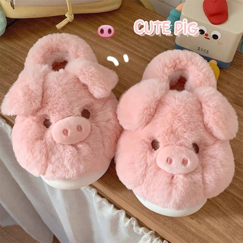 Fashionable And Comfortable Soft Bottom Autumn And Winter Girl's Heart Pig Soft Bottom Confinement Shoes - Pink