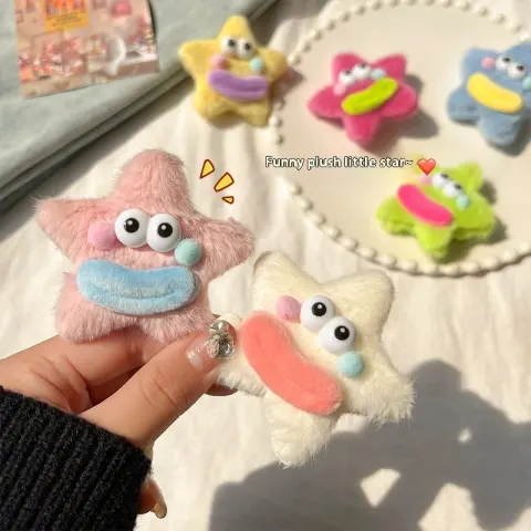 Girly Heart Plush Duckbill Clip