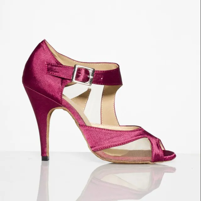 Latin Dance Shoes Female Professional Soft Bottom Dancing Shoes Outdoor Bordeaux 42 7.5Cm - Shop at LoveMi