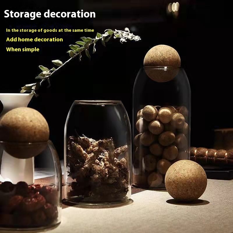 Ball Cork Glass Jar Tea Seal (9x10cm)