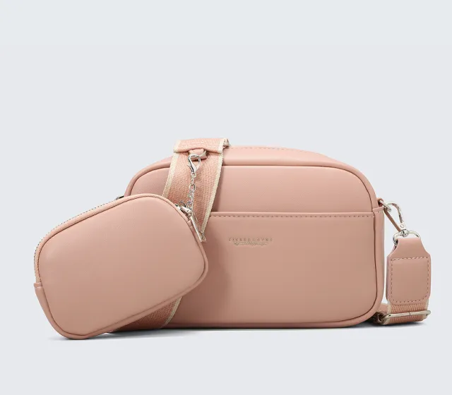 Simple Women's Bag Large Capacity Fashion Shoulder Messenger Bag Pink - Shop at LoveMi