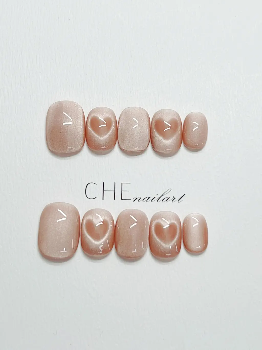 Handmade Nail Sticker Love Cat's Eye - Short Square Circle